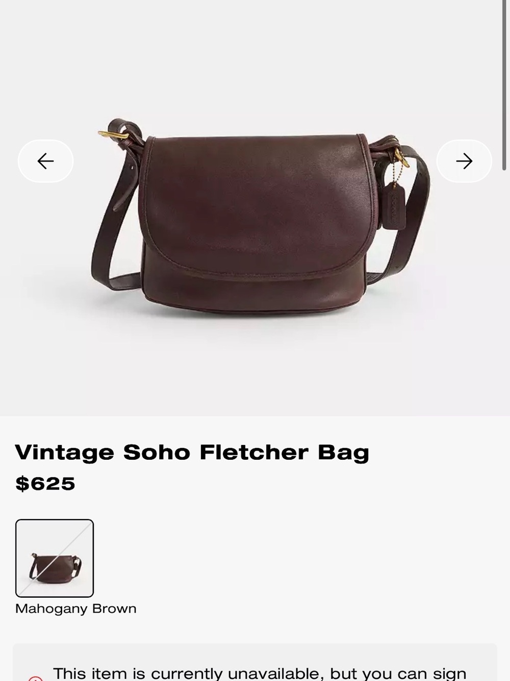 Vintage COACH SoHo Fletcher off White Leather Crossbody Bag with Gold Chain - Picture 13 of 13